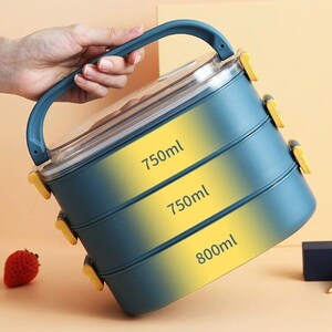 桶小型上班族饭盒两个人家用便当盒健康手提式食盒振亿五金专营店