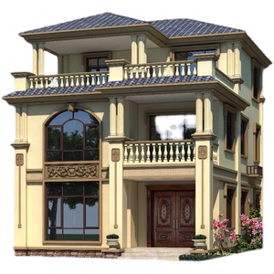 琴琴欧式别墅设计图纸三层两间小洋楼二层半带阳台经济型自建房屋