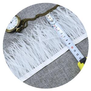 现货8-10厘米鸵鸟毛布边服装装饰辅料彩色鸵鸟羽毛布带羽毛