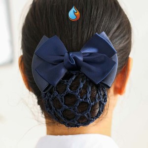 头花女职业黑色蝴蝶结上班发饰气质保洁员优雅护士餐饮包头全新厸