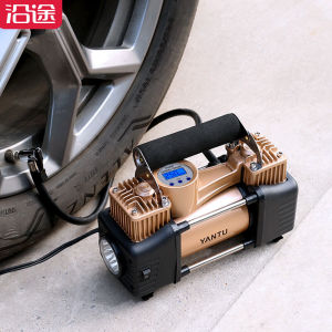 沿途车载充气泵金属双30缸50s补气汽车轮胎打气泵电动摩托车打气