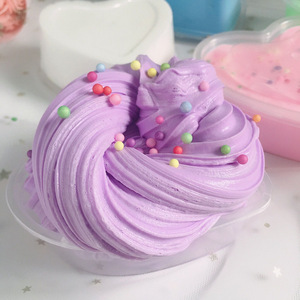 m家起泡胶心形解压棉花泥越玩越大儿童安全无毒史莱姆slime泡芙泥