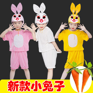 小兔子儿大童动物演出服幼儿园舞蹈衣服卡通表演服小白兔服装纱裙