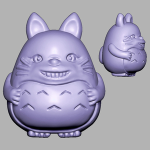 龙猫卡通猫圆雕图图图纸三维立体图雕刻机stl文件3d打印模型229