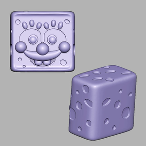 海绵宝宝卡通人物stl圆雕图雕刻图纸三维立体图3d打印模型文件406