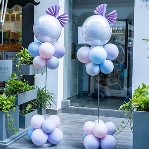 开业气氛布置网红店铺活动装饰场景商场周年庆门口气球路引立柱