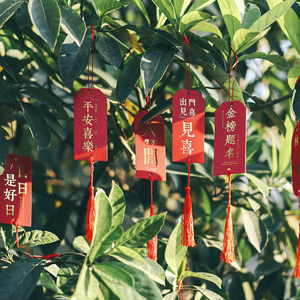 中考高考金榜题名许愿卡烫金红色祈福心愿卡开学考研逢考必过挂件