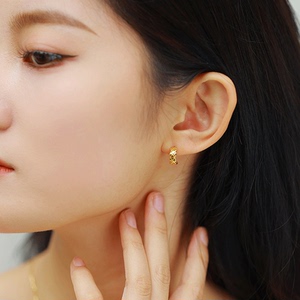 金耳环女纯金999足金