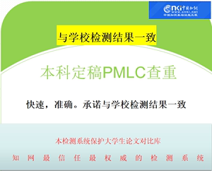知网专科本科毕业论文设计定稿查重系统支持验证PMLC课程毕设课程