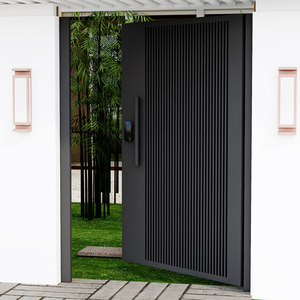 铁艺庭院门别墅户外大门简约铝合金乡村进户不锈钢电动单双开铁门