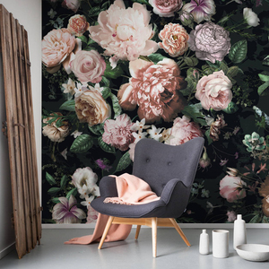 玫瑰花电视背景墙