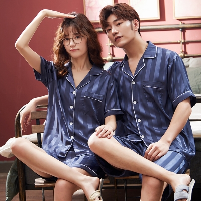 情侣睡衣夏季冰丝小性感系绳睡裙时尚个性韩版x套装火辣长袖春秋