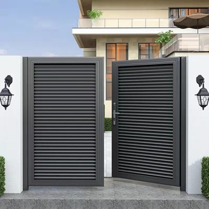 新品定制a入户铝艺门庭院门对开门别墅花园双合金电机大门铝开门