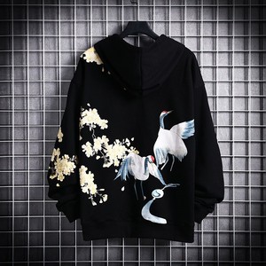 李宁中国风情侣装秋装连帽卫衣男薄款ins宽松国潮樱花粉色仙鹤春