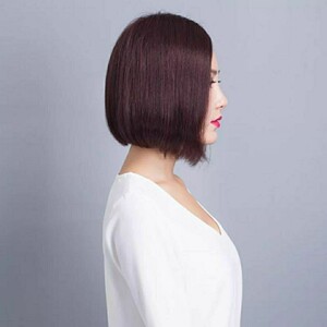 假发套女全头逼真短发波波bobo头直发沙宣中偏分斜v刘海全真发假