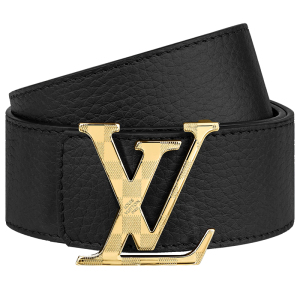 正品lv皮带男士荔枝纹双面腰带经典款字母扣平滑扣裤带商务m9151