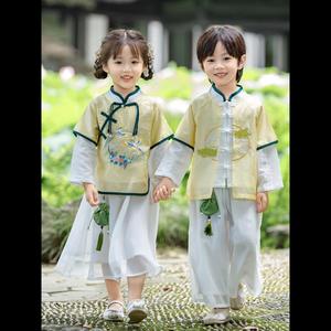 儿童汉服冬季加绒男童幼儿园服中国风改良唐装古装演出服女童古风