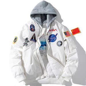 李宁空军nasa宇航员外套飞行员夹克男情侣秋冬季潮牌加厚棉衣棒球