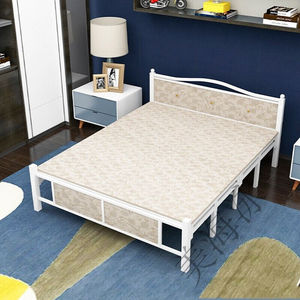 木莎铁艺折叠床双人床1.5米宿舍北欧网红现代简约铁架钢丝床单人