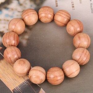 新陌 红椿木香椿木 老料文玩佛珠手串手工打磨p不打蜡男女手链木