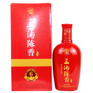 辽宁阜新特产三沟老窖白酒6年陈香52度浓香型500ml*1瓶婚宴礼盒装