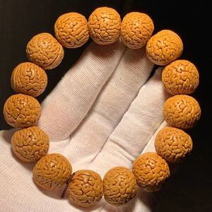 精品金刚手串脑纹山桃核手串男女款桃木核桃手串小核桃原籽文玩桃