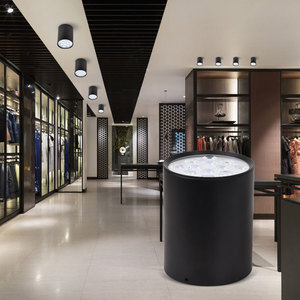 led明装筒灯射灯黑色白色免打孔高亮9w12vw吸吊两用办公室工作室