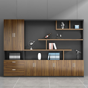 办公桌靠墙带柜