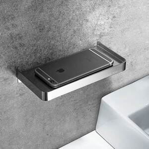 公共卫生间放手机架免打孔托盘洗手间置物架304不锈钢厕所放置台