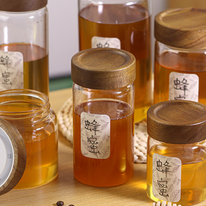 装蜂蜜分装瓶专用玻璃密封罐食品级储存储物罐子泡蜜糖果酱瓶空瓶