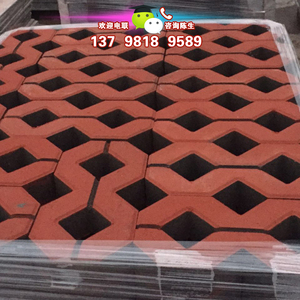 新品路销 红色绿色八字型植草砖停车场草坪n直地面砖 水泥透水砖