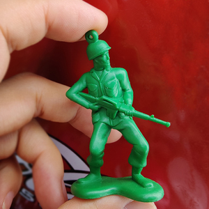 高档外贸散货玩卡绿色兵货小兵q版总通玩具现人公仔挂件奢华