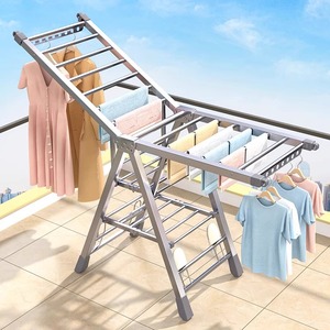 日本折叠晾衣架落地不锈钢卧室内阳台婴儿晾衣架家用凉晒被子神器