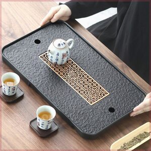 不拙陶瓷店不拙尚言坊仿乌金石瓷砖茶盘小茶台茶具托盘小型储水干