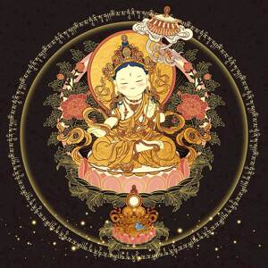 西藏唐卡涂色描金diy q版大白伞盖母线稿 手绘自己画佛像白描底稿