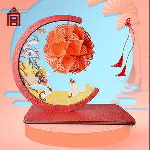 故宫文创故宫猫柿柿如意纸雕灯拼装玩具创意小夜灯摆件送女友生日