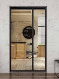 安舍厨房门单开门铝合金玻璃门子母门对开门窄边框卫生间简约风格