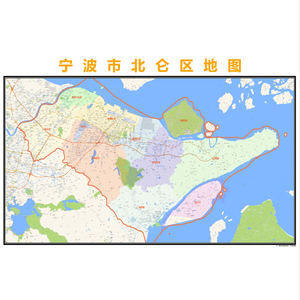 宁波市北仑区行政区划地图高清定制2020城市交通卫星办公室挂图