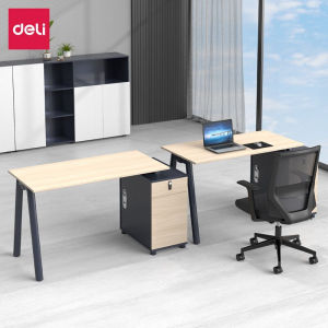 得力(deli)办公家具办公桌组合单人双人职员桌简约现代四人桌配储