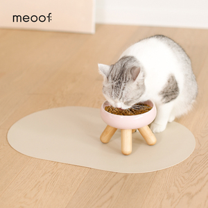 meoof觅凹纯色皮革宠物餐垫猫碗垫子猫咪防滑食盆吃饭食物餐具垫