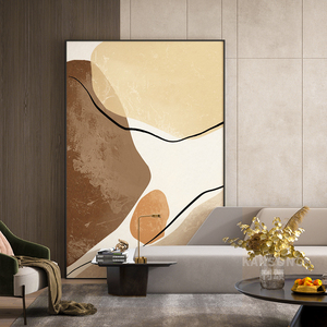 客厅装饰画抽象艺术褐色色块背景墙入户玄关端景壁画现代轻奢挂画