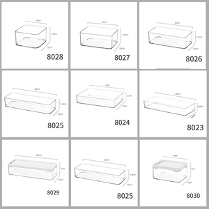 桌面收纳盒透明亚克力盒可叠加厨房零食收纳筐化妆品面膜整理盒箱