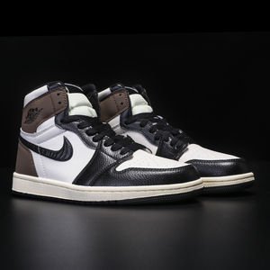 高帮aj正品耐aj1黑魔卡克变色龙影子灰官网莆田倒钩板鞋烟灰色