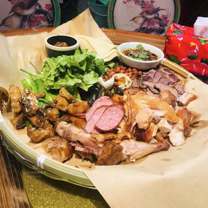 无敌下酒菜盘子特色农家乐酒店餐具竹盘子纯手工创意筛子网红美食