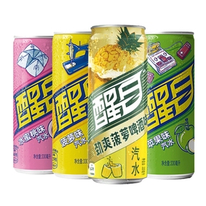 可口可乐出品 醒目苹果 菠萝 蜜桃 菠萝啤味 碳酸饮料330ml*12罐