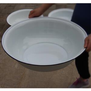 加厚搪瓷老式铁特超大号白盆洗衣服盆子家用洗澡白和面盆55cm直径
