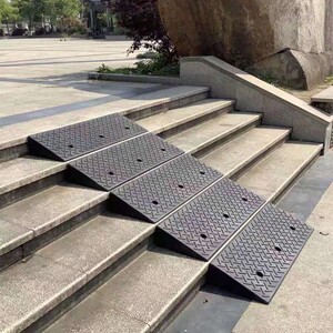 【】斜坡垫台阶垫马路牙子门口一米推车上阶梯橡塑爬坡三角垫