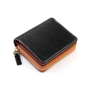 给对方聚变纯手工皮具黑色鲨鱼皮竖款短钱包版男女真皮双开暗扣钱