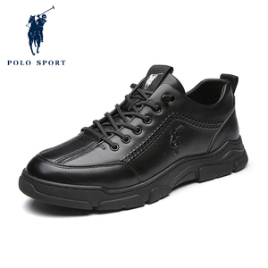 polo sport休闲皮鞋男2021年秋季新款男鞋英伦牛皮鞋商场专柜同款
