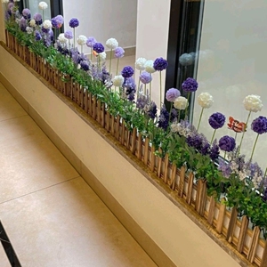 栅栏塑料假花仿真花装饰客厅办公室内阳台窗台墙角防真花摆设盆栽